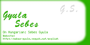 gyula sebes business card